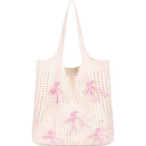 Women Pinkish Apricot Shoulder Shopping Handbag Casual Travel Tote Fold Able Bag